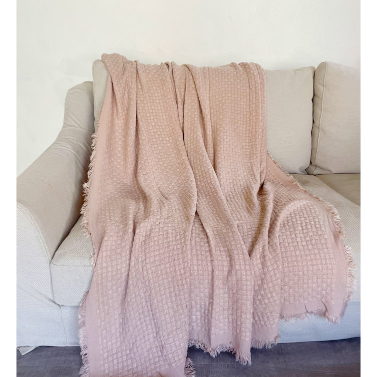 Pink waffle throw online blanket